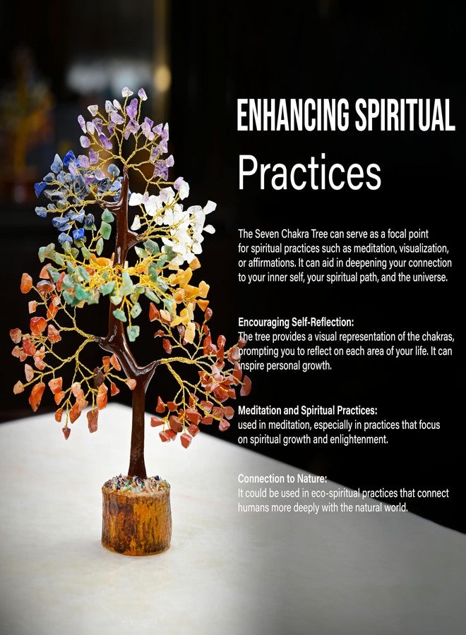 Crocon® 7 Chakra Tree of Life Crystal Tree for Positive Gemstone Tree Gifts for Women Men & Family Spiritual Wisdom Feng Shui Tree Home Decor Handmade Healing Tree Attract Good Luck & Charm Gift - Image 2