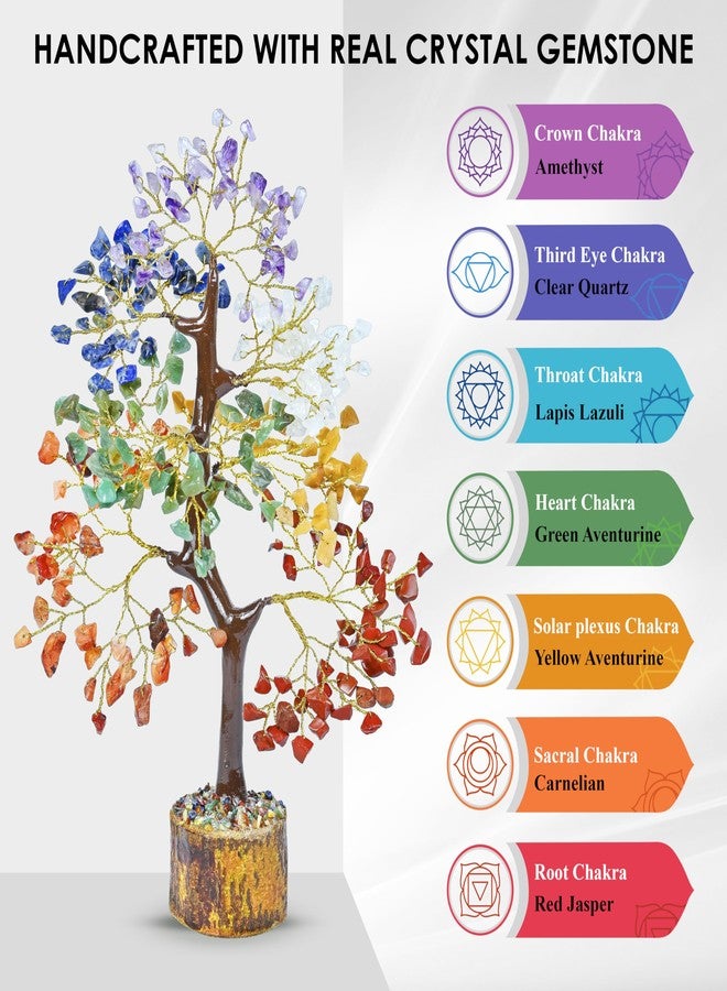 Crocon® 7 Chakra Tree of Life Crystal Tree for Positive Gemstone Tree Gifts for Women Men & Family Spiritual Wisdom Feng Shui Tree Home Decor Handmade Healing Tree Attract Good Luck & Charm Gift - Image 5