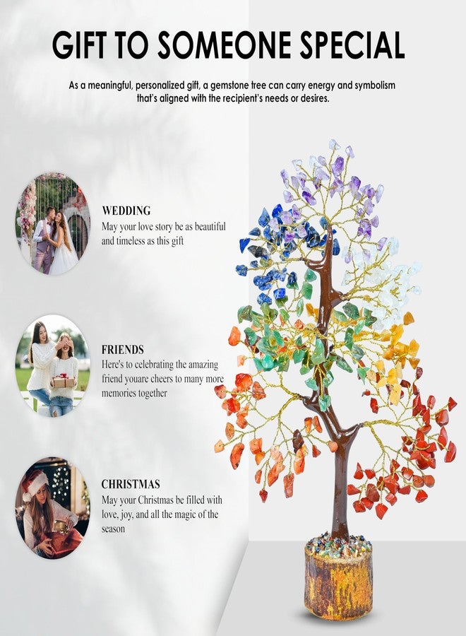 Crocon® 7 Chakra Tree of Life Crystal Tree for Positive Gemstone Tree Gifts for Women Men & Family Spiritual Wisdom Feng Shui Tree Home Decor Handmade Healing Tree Attract Good Luck & Charm Gift - Image 4