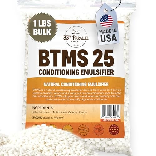 33RD PARALLEL SOAP CO. 33RD PARALLEL | BTMS 25 (1 lbs / 16 Ounces) Conditioning Emulsifier | Behentrimonium Methosulfate Cetearyl Alcohol Emulsifying Conditioner | (1 POUND) - Image 1