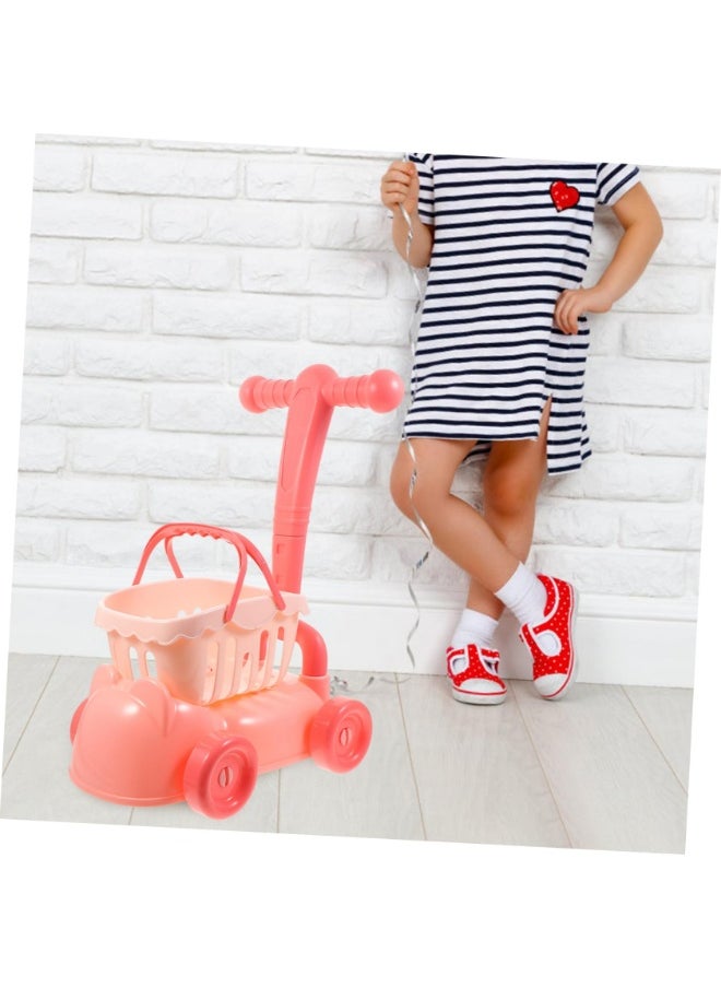 Vixplorn Kids Shopping Cart Toy - Supermarket Trolley with Pretend Food & Accessories, Role Play Educational Gift for Toddlers, Play Kitchen Pretend Set, Durable Plastic Baby Carriage  - Image 4