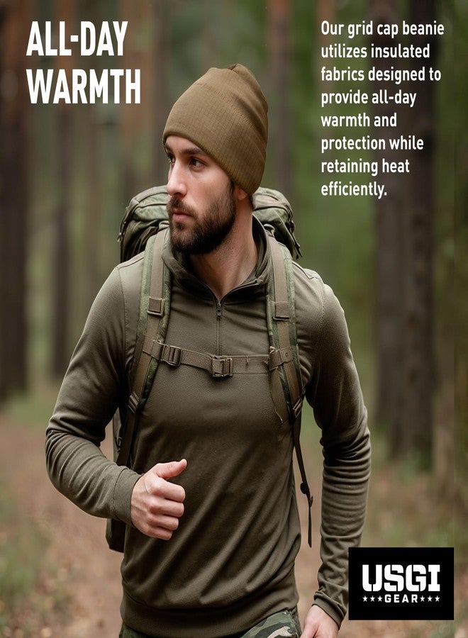 قبعة صوفية من نوع Polartec® Grid من USGI GEAR - قبعة للطقس البارد - خفيفة الوزن وجيدة التهوية - صنع في الولايات المتحدة الأمريكية (لون الكايوت) - Image 5