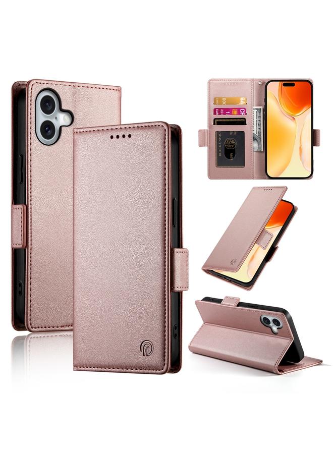 S-TOP Case For iPhone 16 Plus Side Buckle Magnetic Frosted Leather Phone Case - Image 1