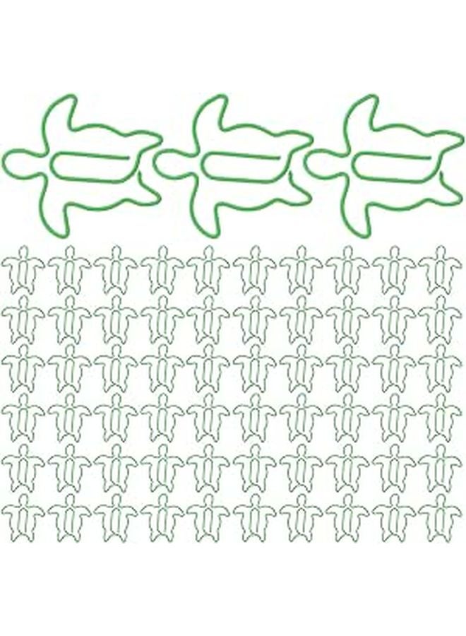 Turtle Shaped Paper Clips 100pcs Strong Metal Document Fasteners for Office School - Image 1