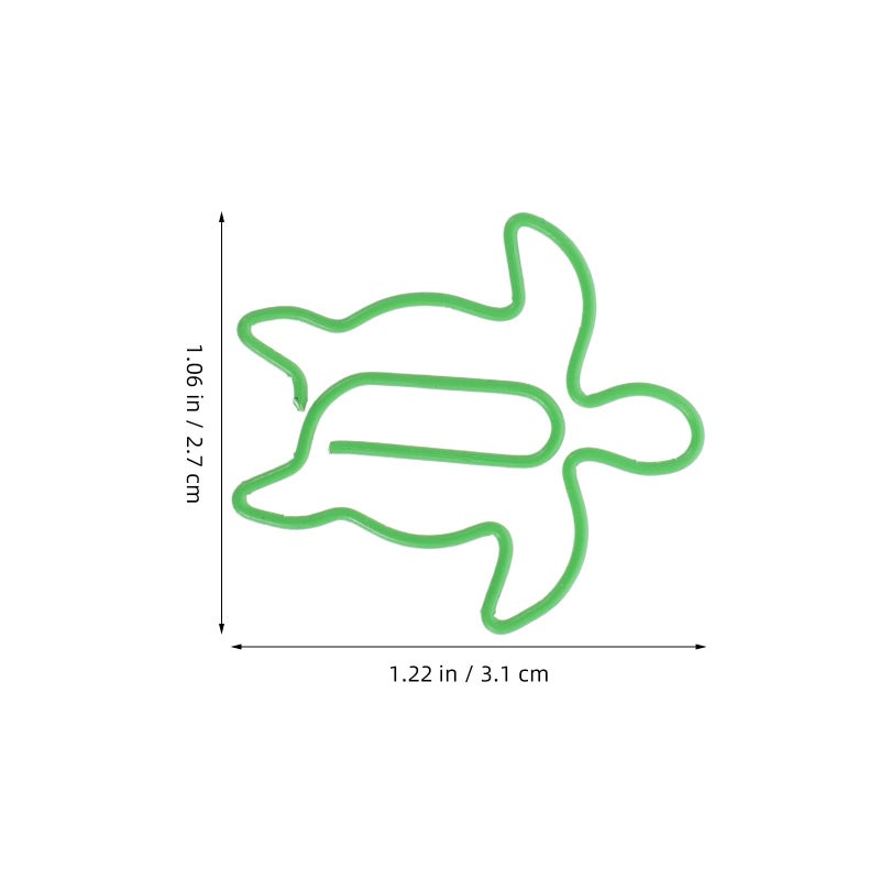 Turtle Shaped Paper Clips 100pcs Strong Metal Document Fasteners for Office School - Image 3