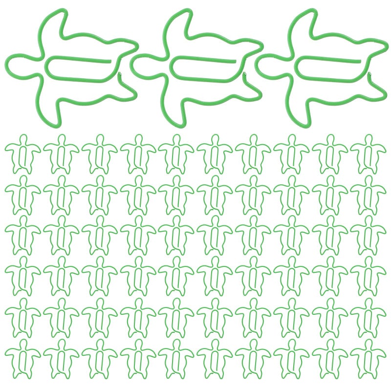 Turtle Shaped Paper Clips 100pcs Strong Metal Document Fasteners for Office School - Image 2