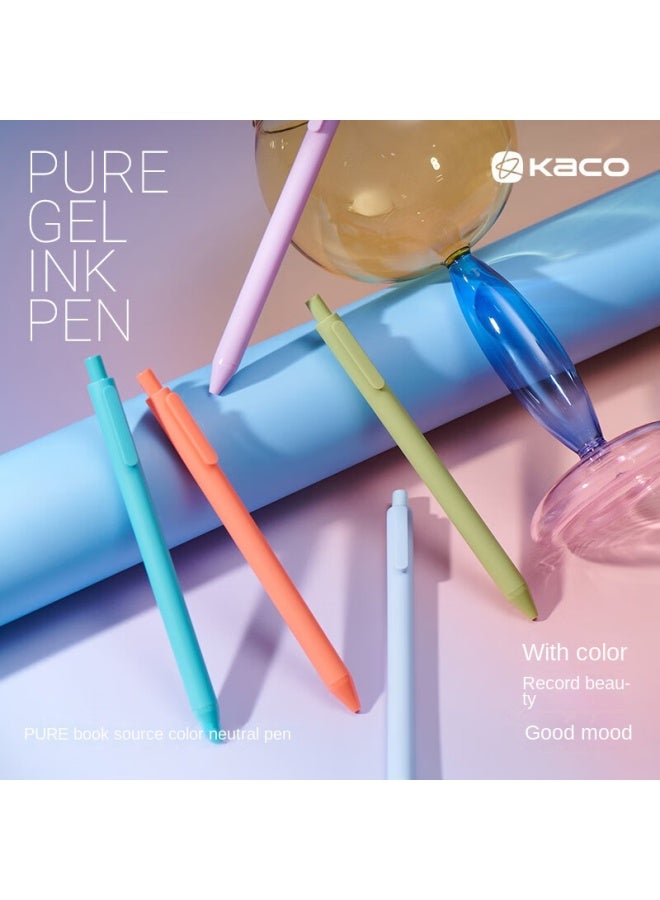 Kaco Colorful Neutral Pen High Appearance Value 0.5mm Bullet Tip Click Signature Pen Student Highlighter Notebook Water Pen Ice Clear (1 Pen + 2 Refills) - Image 1