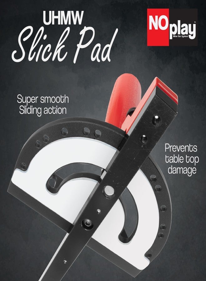 فولتون مقياس ميتري من فولتون 2000 SE HDF NoPlay، شريط ميتري فولاذي قابل للتمدد، مقاس 3/4 × 3/8 بوصة، قاعدة مسطحة من UHMW بفتحة ميتري، رأس على شكل منقلة، 13 نقطة توقف إيجابية، زاوية مزدوجة من الألومنيوم 45 درجة - Image 4