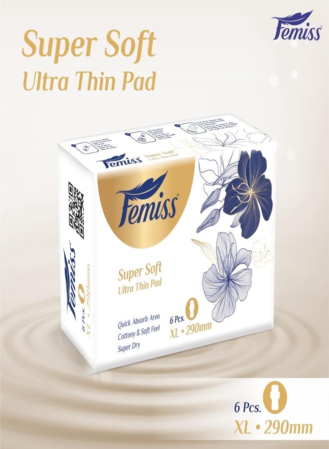 Femiss Supar Soft ultra & Rash Free Sanitary Pads for Women and Girls (30 Count |Quick Absorption|Leakage-Proof|(XL-Size, 290mm, 6 Pads Each, Pack of 5) - Image 2