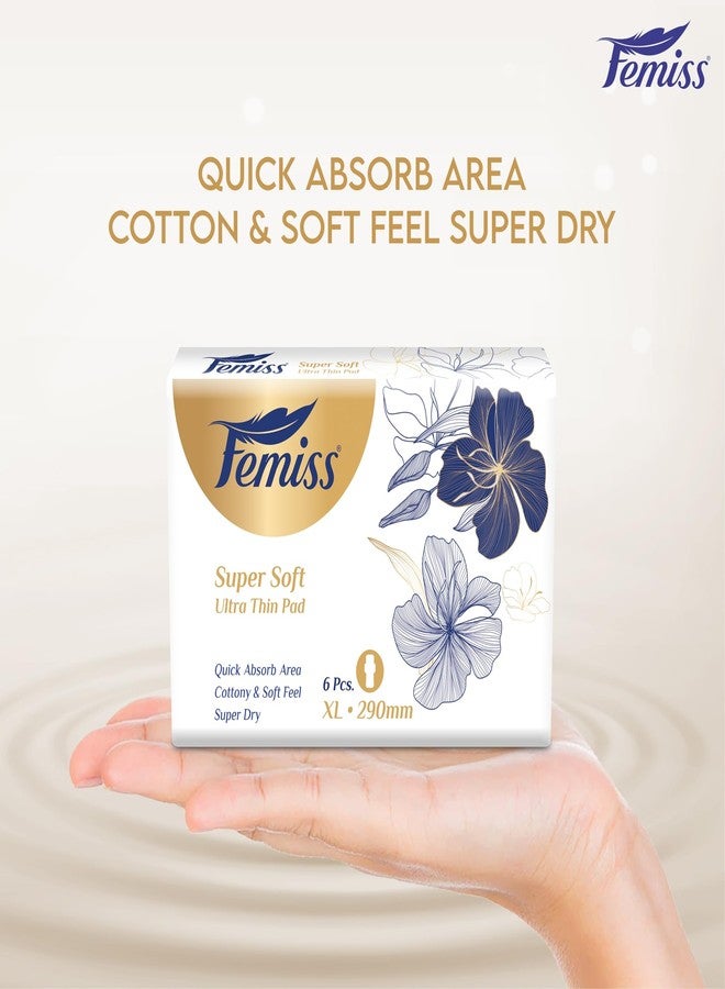 Femiss Supar Soft ultra & Rash Free Sanitary Pads for Women and Girls (30 Count |Quick Absorption|Leakage-Proof|(XL-Size, 290mm, 6 Pads Each, Pack of 5) - Image 4