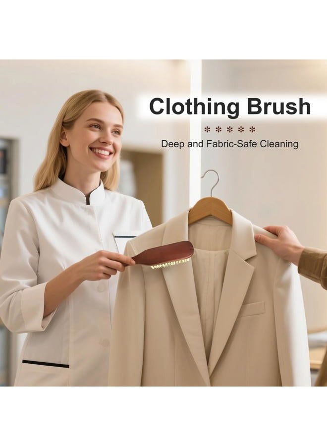 SUNBIRD Clothing Brush & Lint Remover for Clothes - for Sweaters, Suits, Cashmere, Wool, Velvet, Suede Jackets - Pet Hair Removal Brush with Natural Solid Wood Handle - Gentle Lint Brush - Image 2