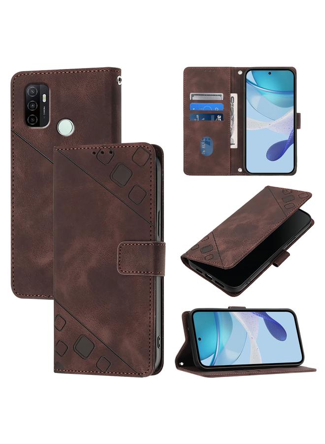 S-TOP Case For OPPO A53s 4G / A33 2020 4G Skin-feel Embossed Leather Phone Case - Image 1