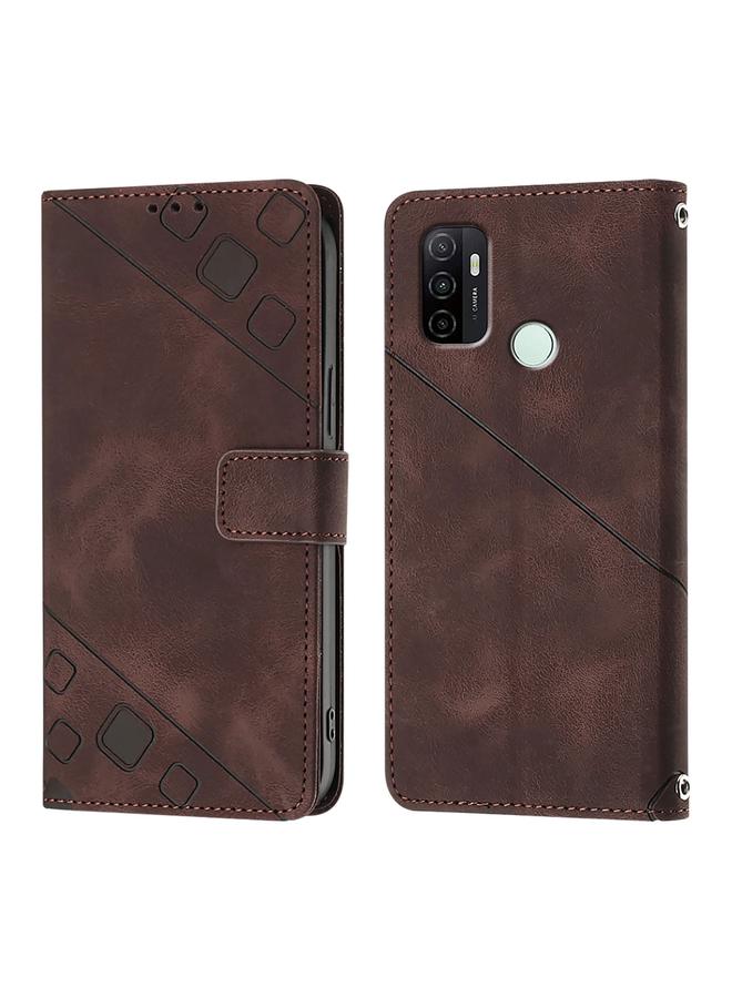 S-TOP Case For OPPO A53s 4G / A33 2020 4G Skin-feel Embossed Leather Phone Case - Image 3