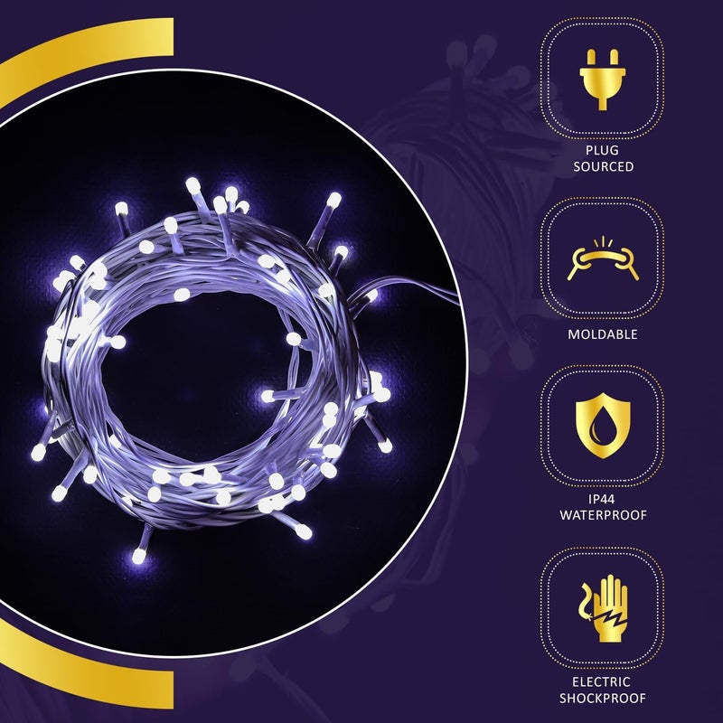 Lexton Lexton Lunar Ultra Bright String LightFairy Light 75 LED Plug Sourced Best for Home Decorative Indoor Outdoor Decoration Diwali Christmas Wedding Light Pack of 2 White  - Image 4