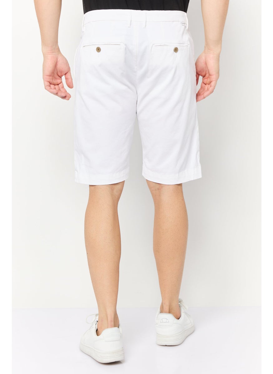 Gazzarrini Men Solid Chino Shorts, White  - Image 4