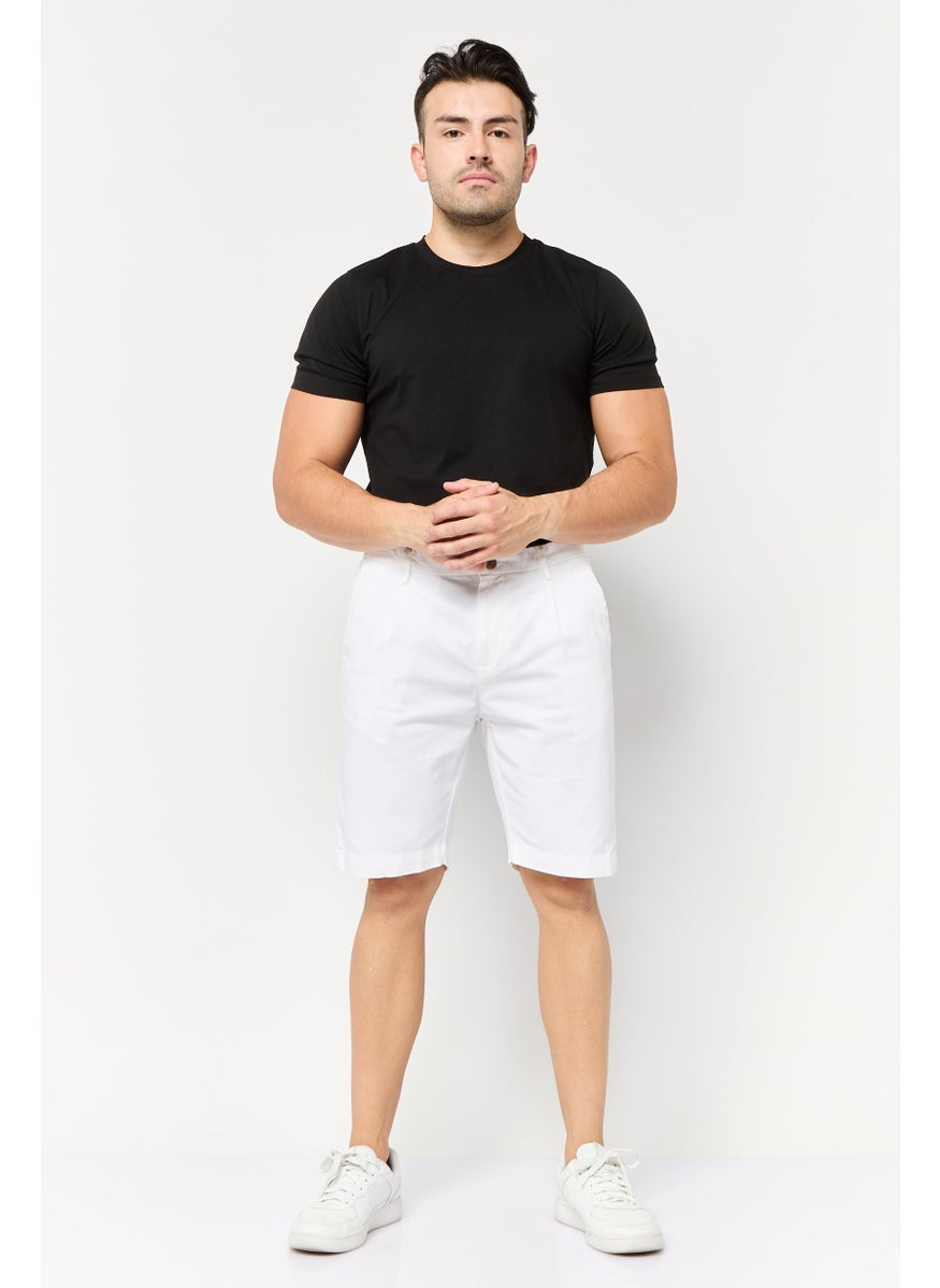 Gazzarrini Men Solid Chino Shorts, White  - Image 2