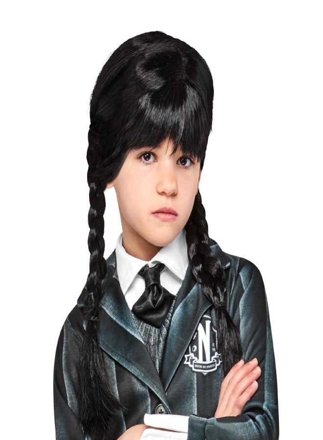 Rubies Wednesday TV Series: Wednesday Addams Wig for Kids, Girl's No Size - Image 1