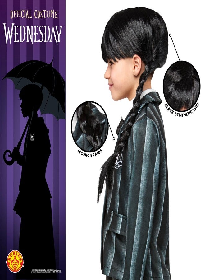 Rubies Wednesday TV Series: Wednesday Addams Wig for Kids, Girl's No Size - Image 3