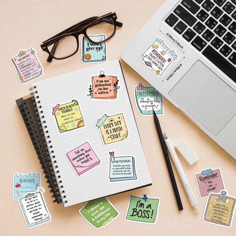 Joyppy 150 PCS Positive Affirmation Stickers, Mental Health Inspirational Motivational Encouraging Self Love Care Quote Sticker Pack for Water Bottles Laptops Planners Decals Students Teens Adults - Image 2
