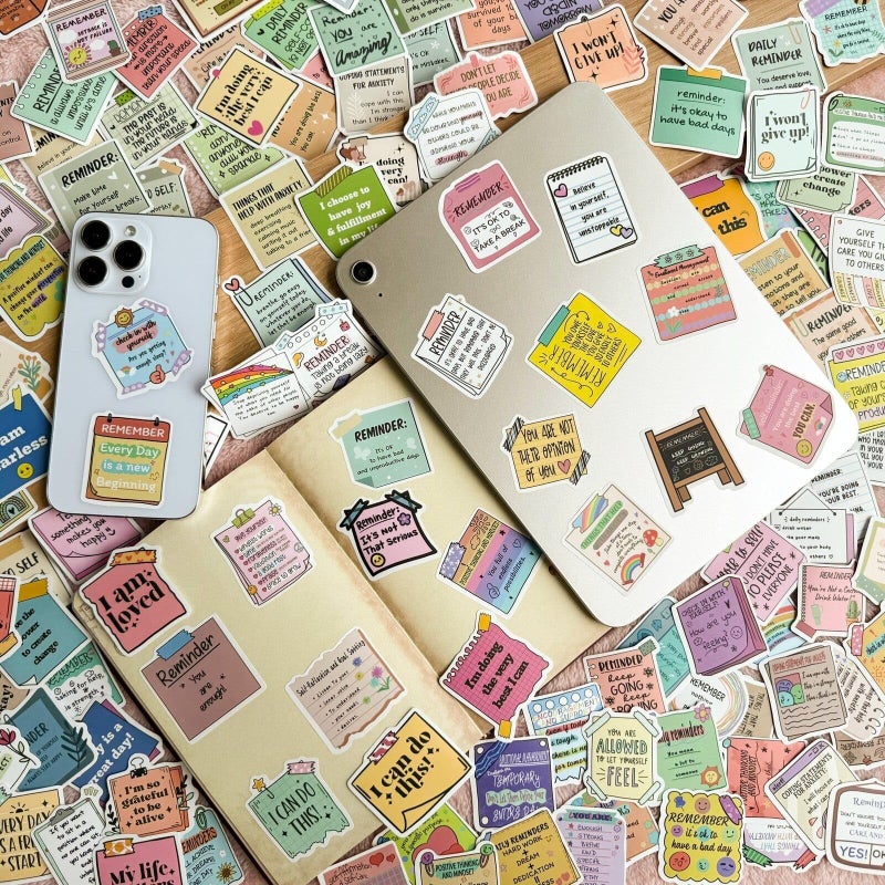 Joyppy 150 PCS Positive Affirmation Stickers, Mental Health Inspirational Motivational Encouraging Self Love Care Quote Sticker Pack for Water Bottles Laptops Planners Decals Students Teens Adults - Image 3