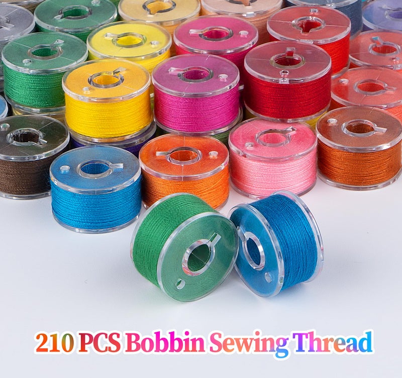 StiVerse 210 Pcs Prewound Bobbin Thread Set â€“ 36 Colors Size A Class 15 (SA156) Bobbins, Plastic Sided, 40S/2 Spun Polyester Thread for Singer Brother Janome Embroidery & Sewing Machines - Image 5