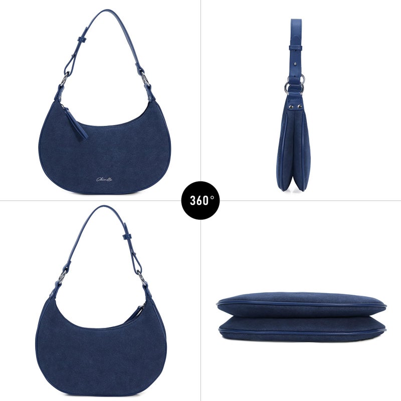 Chinllo Purse Suede Shoulder bag for women, Cute Mini Clutch Zipper Hobo Tote Handbags - Image 5