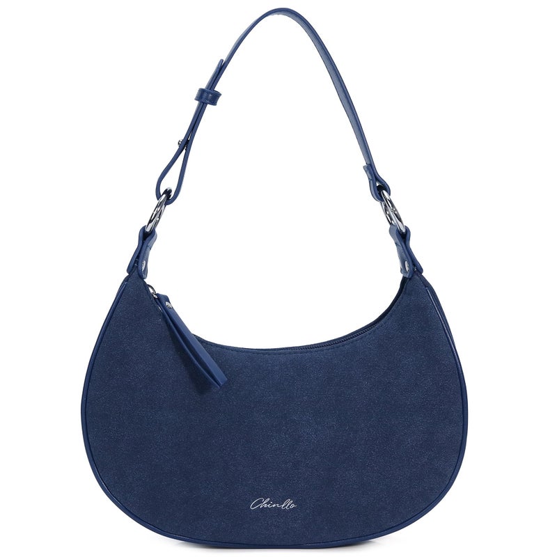 Chinllo Purse Suede Shoulder bag for women, Cute Mini Clutch Zipper Hobo Tote Handbags - Image 1