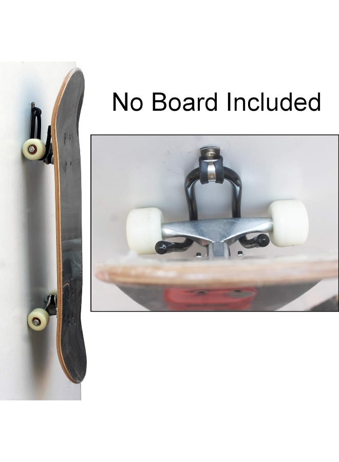 YYST Skateboard Wall Mount Skateboard Wall Hanger Storage Rack Flexible Hanger - Fit Cruiser Boards, Skateboards, Penny Boards, Longboards, etc- W Style - No Board - 2/PK - Image 3