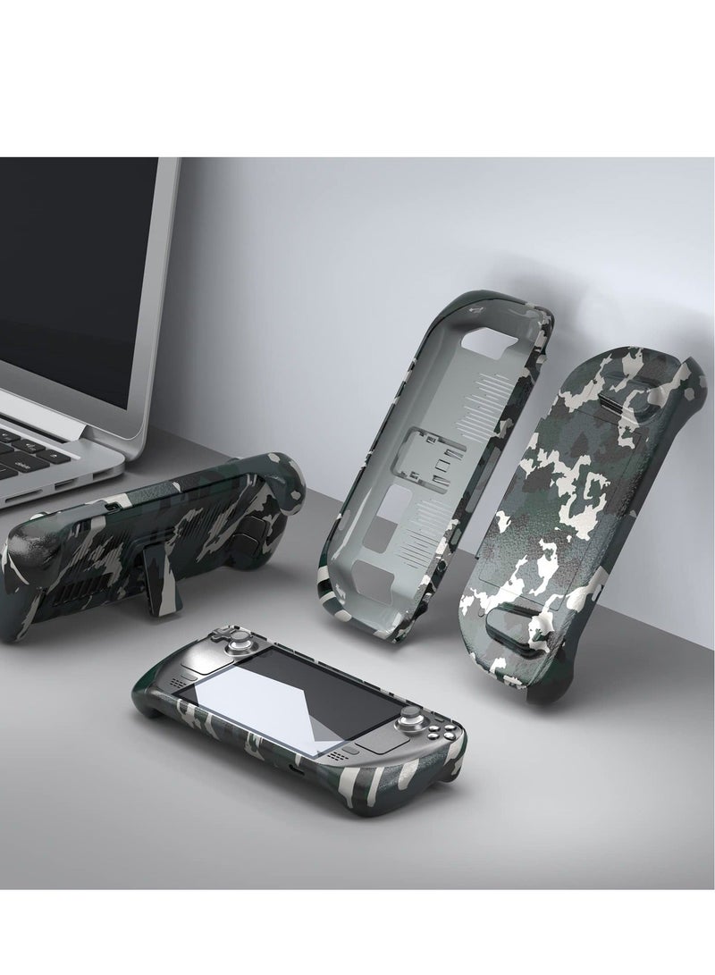Steam Deck Case Upgraded Full Protector Case with Detachable Front Cover and Kickstand for Valve Steam Deck Shock Absorption Anti Scratch TPU Rugged Armor designed for Steam Deck case Camouflage - Image 2