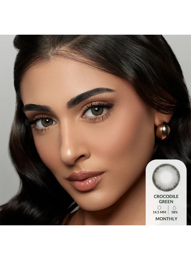 Amara Women 10 Daily Color Contact Lenses Crocodile Green - Image 2