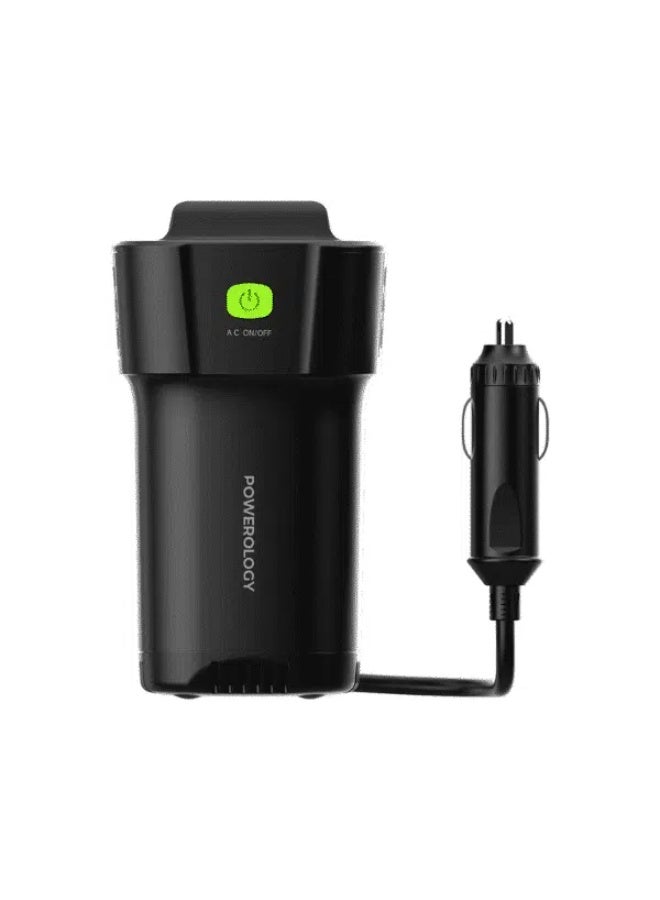 محول طاقة باورولوجي 150 واط تيار متردد عالمي USB A 2type-C DC سيارة 12 فولت 10 أمبير - أسود - Image 3