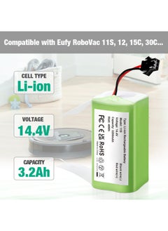 FirstPower Firstpower 144V 2800Mah Battery Compatible With Eufy Robovac 11S 11S Plus 11S Max 12 15C Max 15C 30 30C Max G10 Hybrid G20 And Ecovacs Deebot N79Dn622 Not For 2 Prong Connector  - Image 2