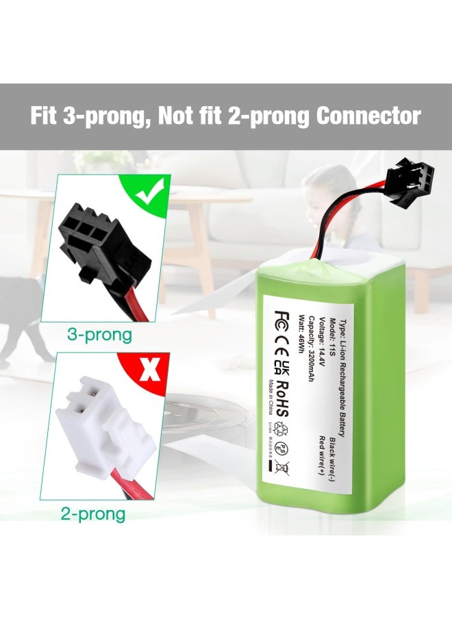 FirstPower - Firstpower 144V 2800Mah Battery Compatible With Eufy Robovac 11S 11S Plus 11S Max 12 15C Max 15C 30 30C Max G10 Hybrid G20 And Ecovacs Deebot N79Dn622 Not For 2 Prong Connector - Image 1