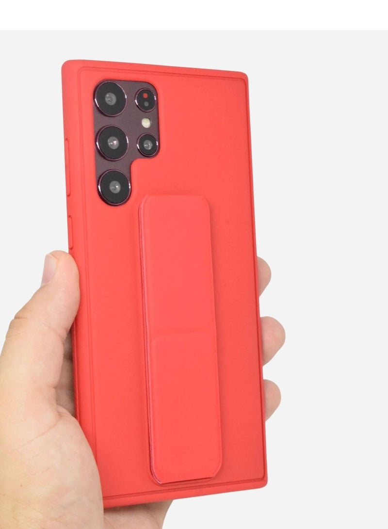 بورتوني جراب S22 Ultra من السيليكون مقاوم للصدمات مع حامل قبضة الإصبع لهاتف Samsung Galaxy S22 Ultra Cover - Image 3