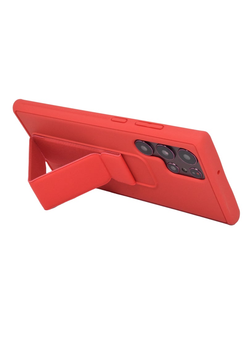 بورتوني جراب S22 Ultra من السيليكون مقاوم للصدمات مع حامل قبضة الإصبع لهاتف Samsung Galaxy S22 Ultra Cover - Image 2