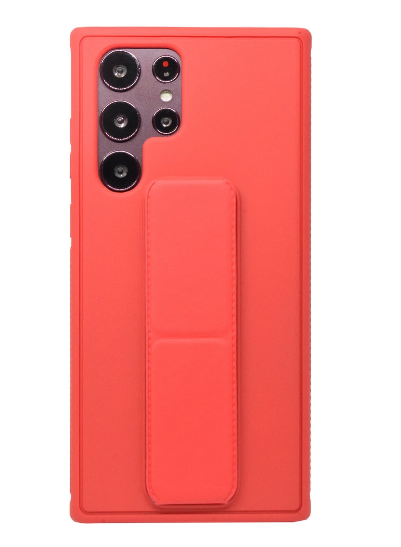 بورتوني جراب S22 Ultra من السيليكون مقاوم للصدمات مع حامل قبضة الإصبع لهاتف Samsung Galaxy S22 Ultra Cover - Image 1