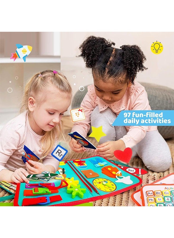 Toddler Busy Board, Montessori Toys, Educational Travel Toys, 7 In 1 Sensory Board, Sensory Toys for Toddlers, Preschool Activities Learning Fine Motor Skills Bithday Gift  - Image 3