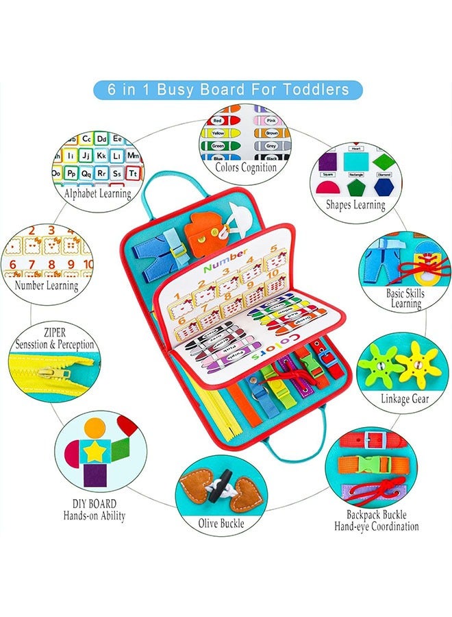 Toddler Busy Board, Montessori Toys, Educational Travel Toys, 7 In 1 Sensory Board, Sensory Toys for Toddlers, Preschool Activities Learning Fine Motor Skills Bithday Gift  - Image 5