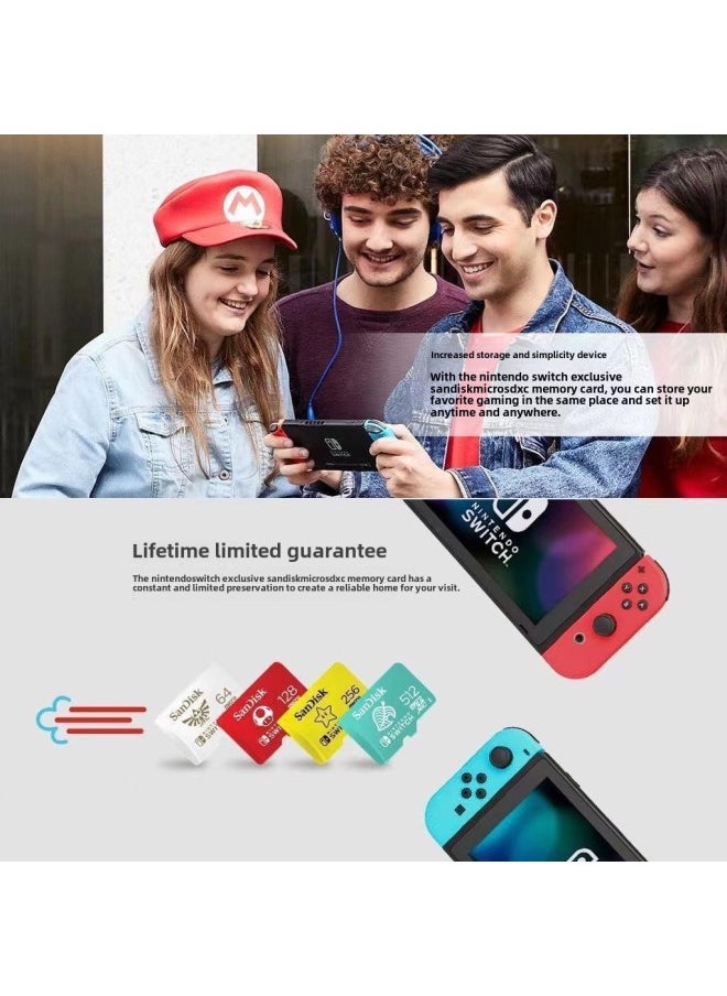 Sandisk 256G Nintendo Switch Joint Special TF HiGh-speed Sd Card 256G Game CoNSole Ns Memory Card Suitable-Color:Yellow-Capacity:256GB