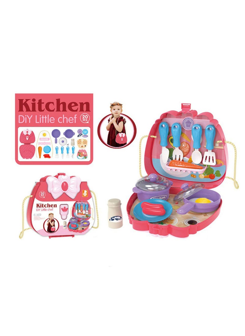 Swift 20 Pcs Kitchen Toys Set Tableware Pretend Cooking Food Play Dinnerware Set Safe Cute Children Girl Toy Gift Fun Game Toy Kitchen  - Image 1