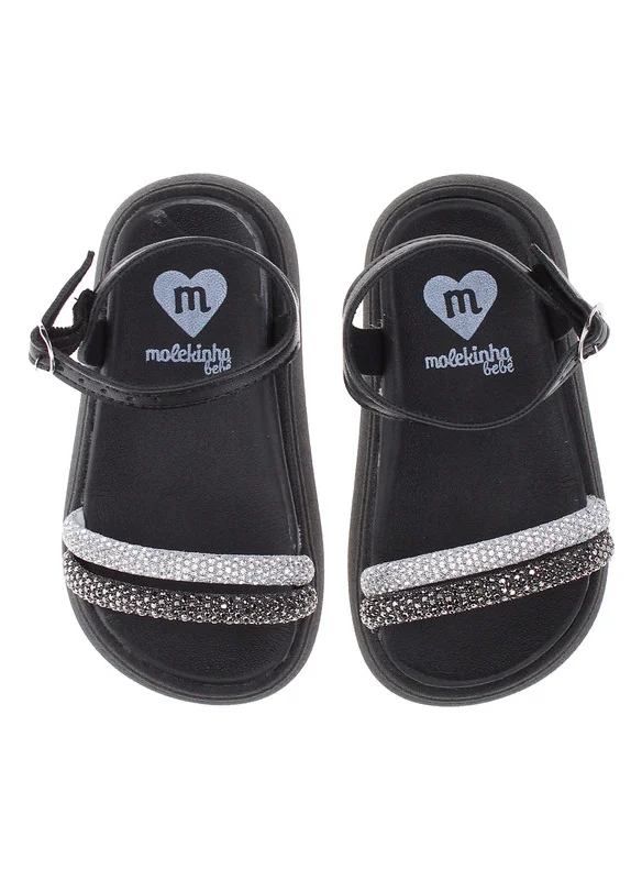 MOLEKINHA Molekinha Infant Girls Sandals With Back Strap Black | Made In Brazil