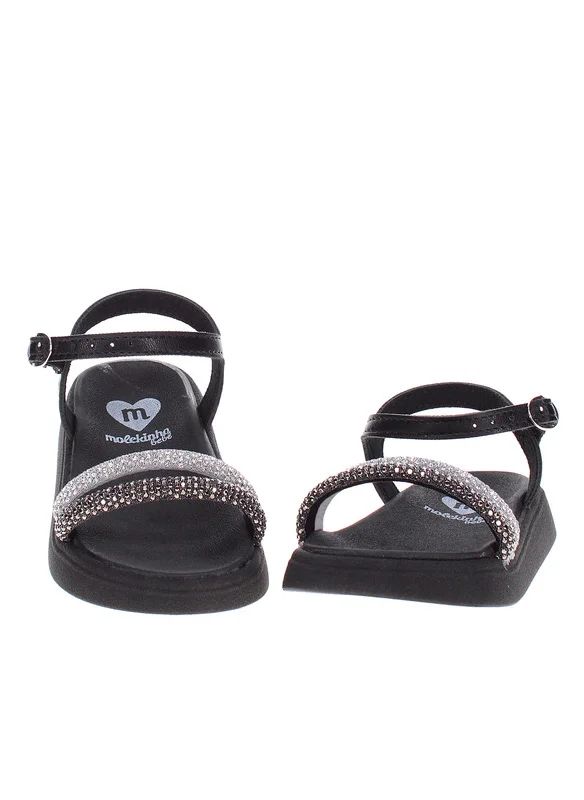MOLEKINHA Molekinha Infant Girls Sandals With Back Strap Black | Made In Brazil