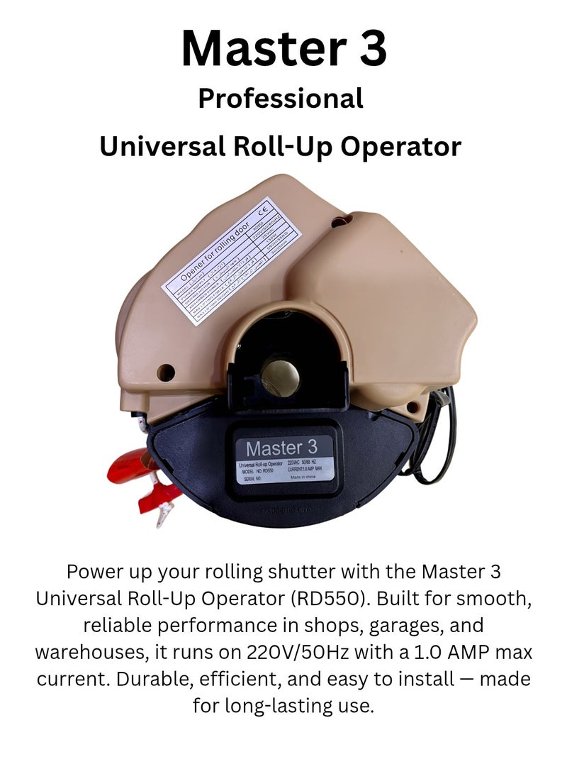 Professional Grade Master 3 Garage Roller Door Opener - 550N Lifting Force, 2 Remote Controls, 130W Australian-Designed Motor - Image 3