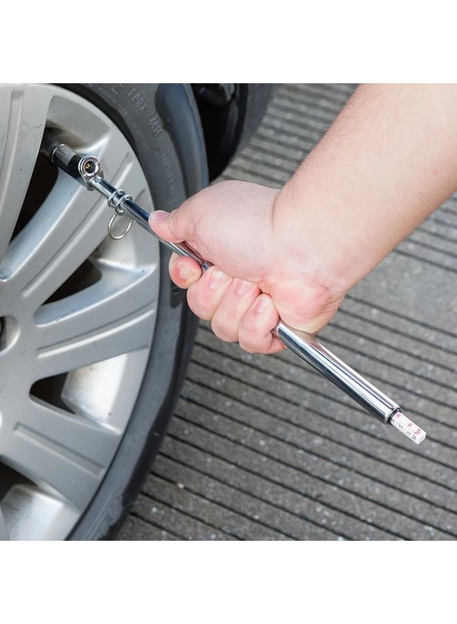 Heavy Duty Stainless Steel Air Pressure Gauge Dual Head For Car Bike Vehicle Tire Pressure Checking Precision Measurement Inflation Tool - Image 1