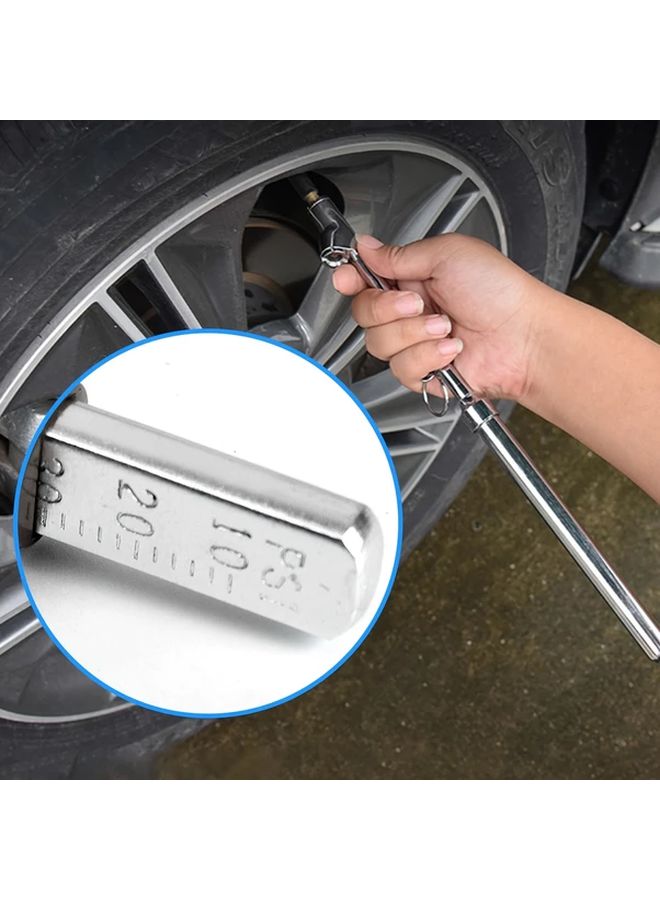 Heavy Duty Stainless Steel Air Pressure Gauge Dual Head For Car Bike Vehicle Tire Pressure Checking Precision Measurement Inflation Tool - Image 3