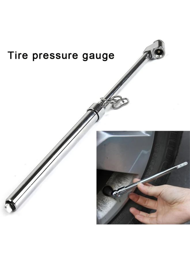 Heavy Duty Stainless Steel Air Pressure Gauge Dual Head For Car Bike Vehicle Tire Pressure Checking Precision Measurement Inflation Tool - Image 2