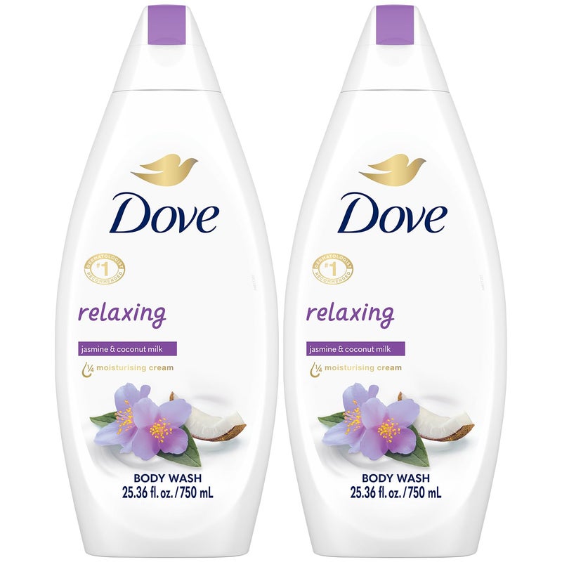 Dove Body Wash 2-Pack â€“ Relaxing with Lavender Oil & Rosemary Extract for Softer, Smoother Skin, 25.4 Oz Ea - Image 1