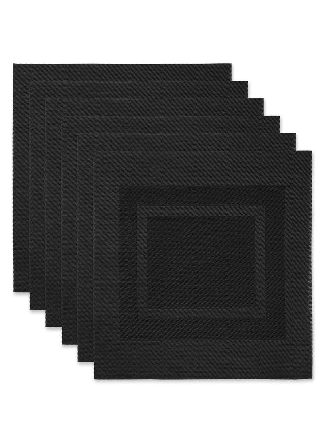 DII PVC Tabletop Collection Woven Indoor/Outdoor, Placemat Set, 13x17.25, Black, 6 Piece - Image 1