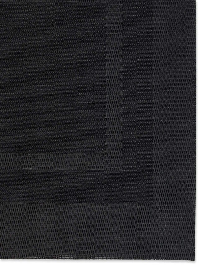 DII PVC Tabletop Collection Woven Indoor/Outdoor, Placemat Set, 13x17.25, Black, 6 Piece - Image 2