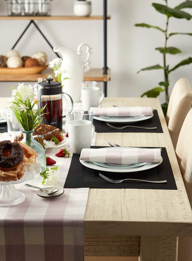 DII PVC Tabletop Collection Woven Indoor/Outdoor, Placemat Set, 13x17.25, Black, 6 Piece - Image 5